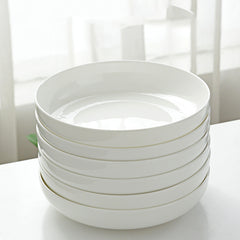 Household Pure White Simple Bone China Tableware Plate - Mubimart -  