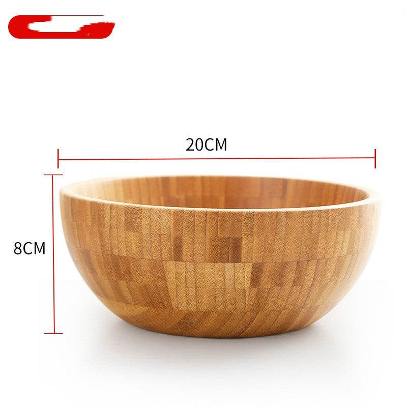 Household Salad Wooden Bowl Stirring Chinese Medicine Mask Bamboo Bowl Bamboo Wooden Large And Noodles Wooden Basin Lettering - Mubimart