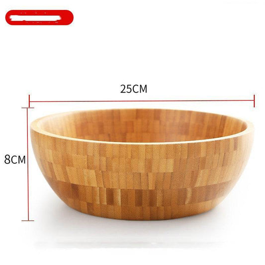 Household Salad Wooden Bowl Stirring Chinese Medicine Mask Bamboo Bowl Bamboo Wooden Large And Noodles Wooden Basin Lettering - Mubimart
