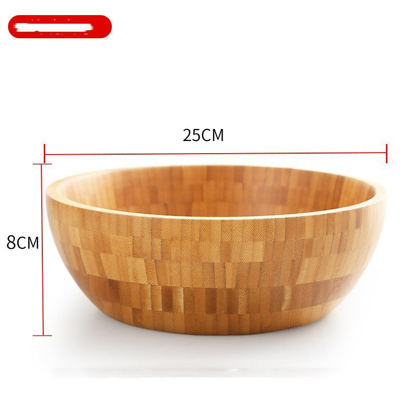 Household Salad Wooden Bowl Stirring Chinese Medicine Mask Bamboo Bowl Bamboo Wooden Large And Noodles Wooden Basin Lettering - Mubimart -  