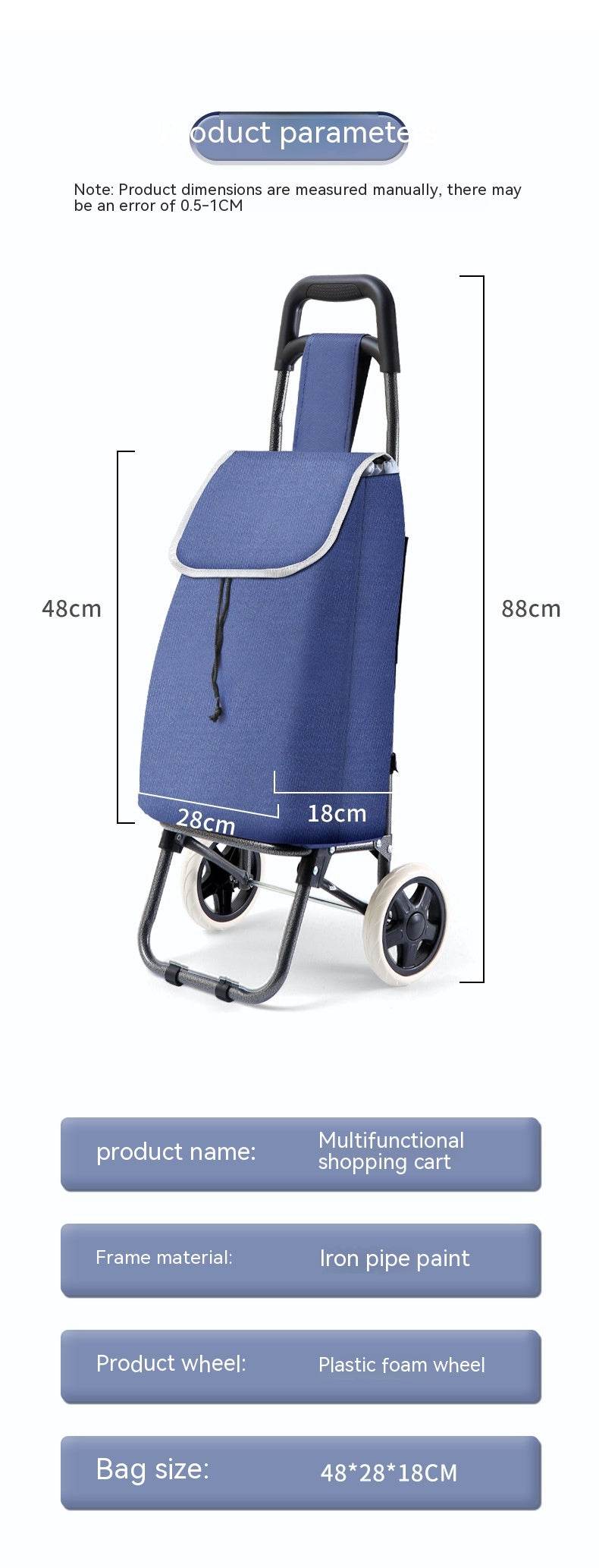 Household Shopping Cart Portable Folding Hand Pull - Mubimart