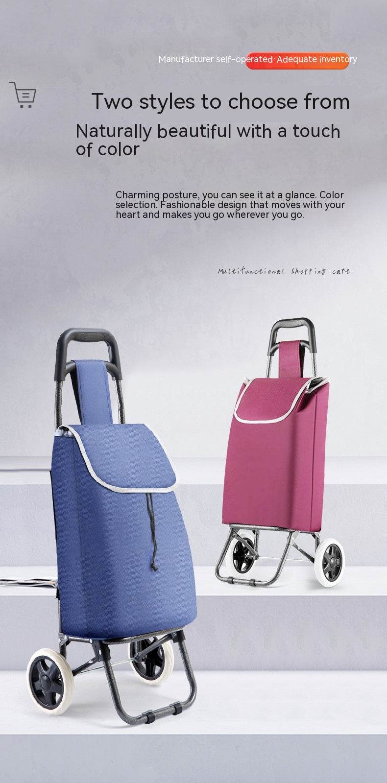 Household Shopping Cart Portable Folding Hand Pull - Mubimart