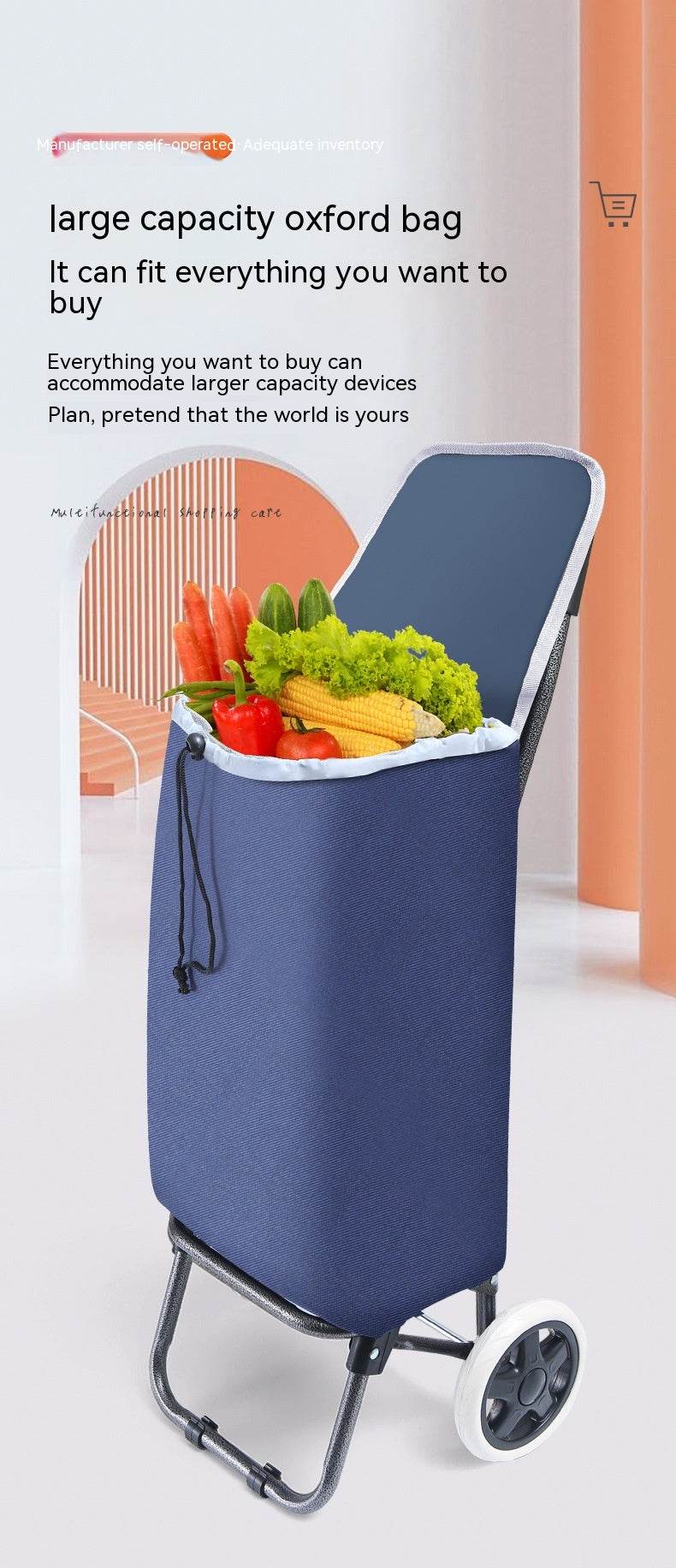 Household Shopping Cart Portable Folding Hand Pull - Mubimart
