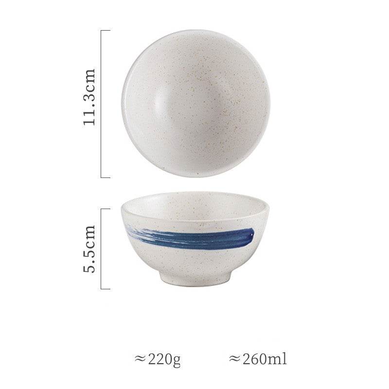 Household Simple Ceramic Tableware Soup Bowl - Mubimart