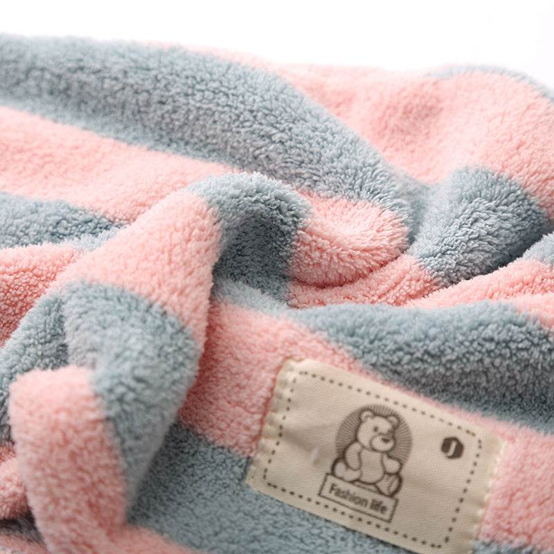 Household Simple Coral Fleece Dry Hair Towel Bath Band Set - Mubimart