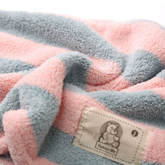 Household Simple Coral Fleece Dry Hair Towel Bath Band Set - Mubimart