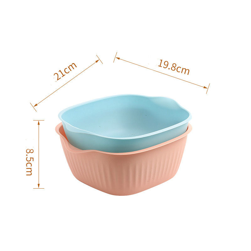 Household Simple Plastic Double-layer Drain Basket - Mubimart -  