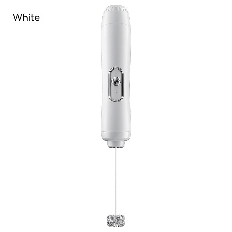 Household Small Electric Milk Frother Wireless Handheld Cream Egg Beater Semi-Automatic Coffee Mixer Milk Frother - Mubimart -  