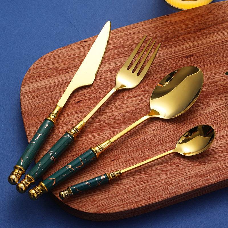 Household Stainless Steel Western Tableware Set - Mubimart