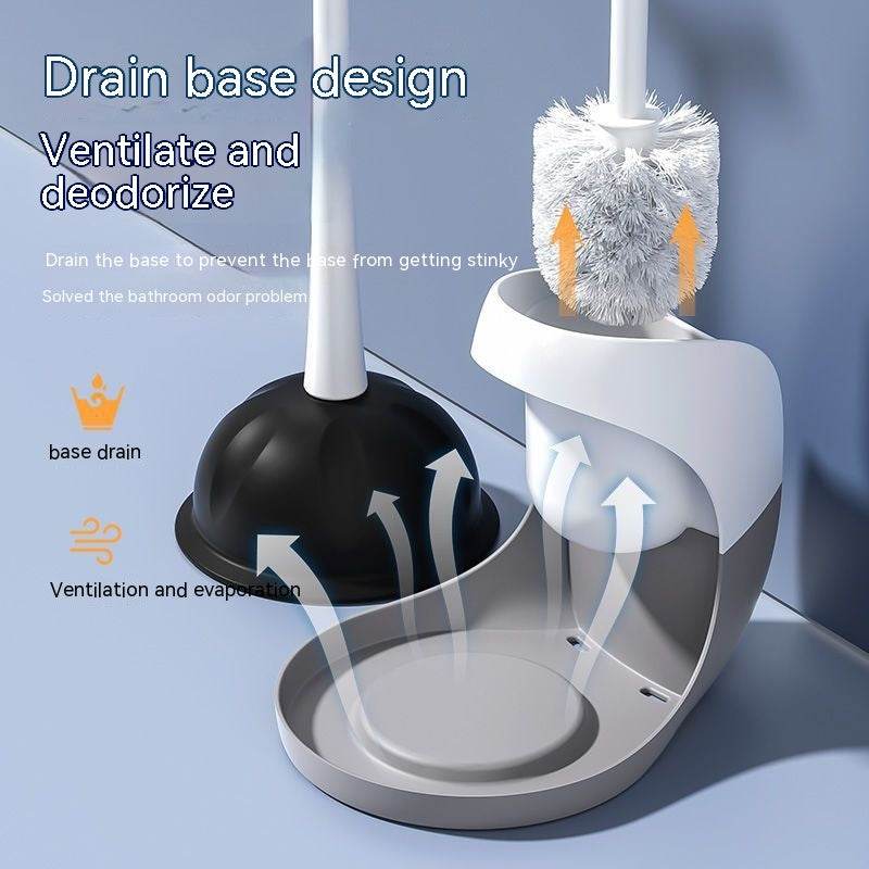 Household Toilet Plunger Combination Cleaning Brush Suit Plungers Toilet Drainage Facility Toilet - Mubimart