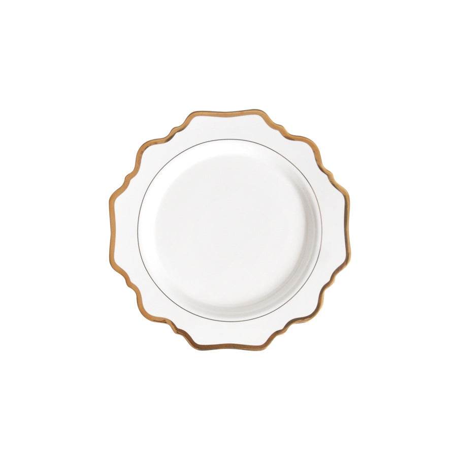 Household White Gold Sunflower Dinner Plate - Mubimart