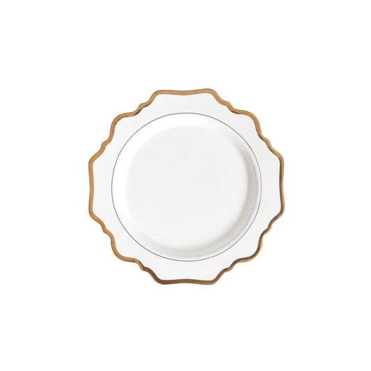 Household White Gold Sunflower Dinner Plate - Mubimart