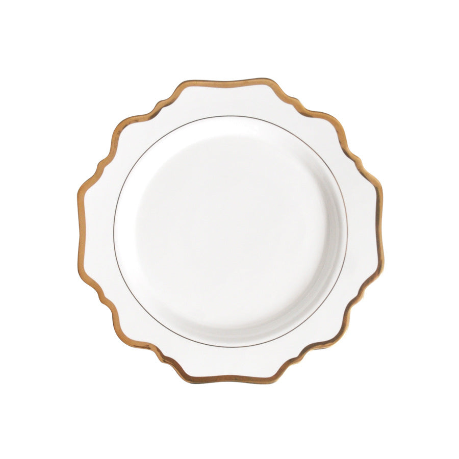 Household White Gold Sunflower Dinner Plate - Mubimart -  