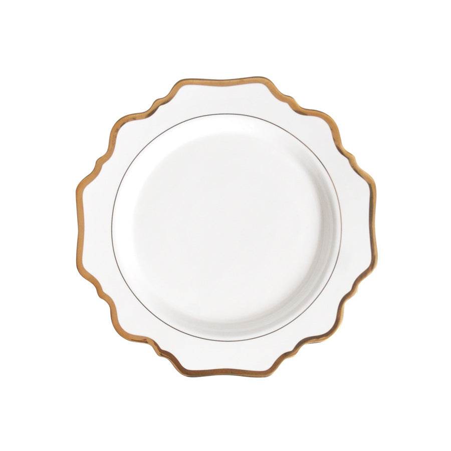 Household White Gold Sunflower Dinner Plate - Mubimart