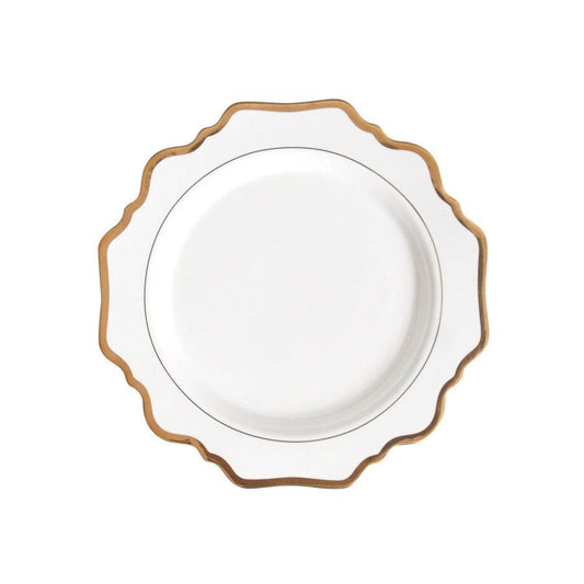 Household White Gold Sunflower Dinner Plate - Mubimart