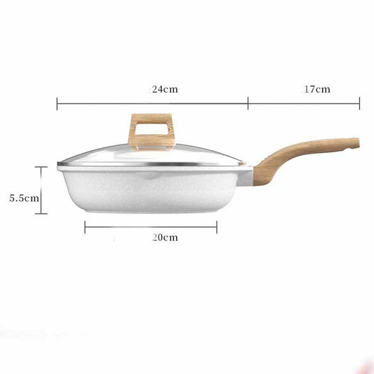 Household White Medical Stone Non-stick Pan - Mubimart