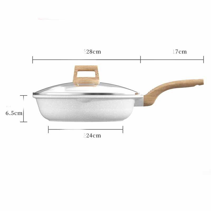 Household White Medical Stone Non-stick Pan - Mubimart