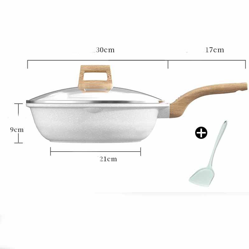 Household White Medical Stone Non-stick Pan - Mubimart