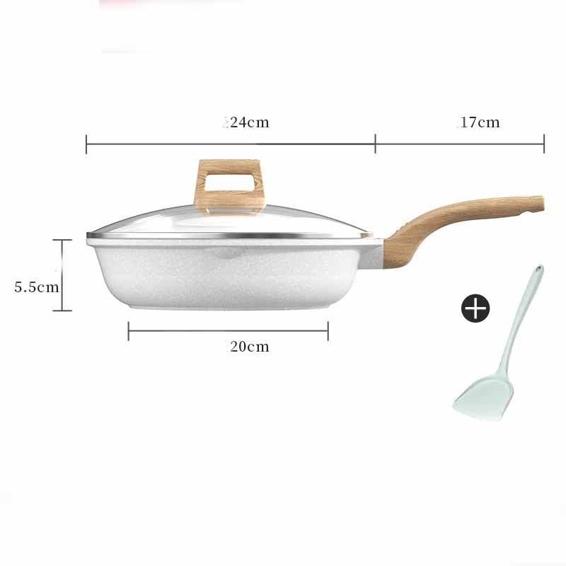 Household White Medical Stone Non-stick Pan - Mubimart