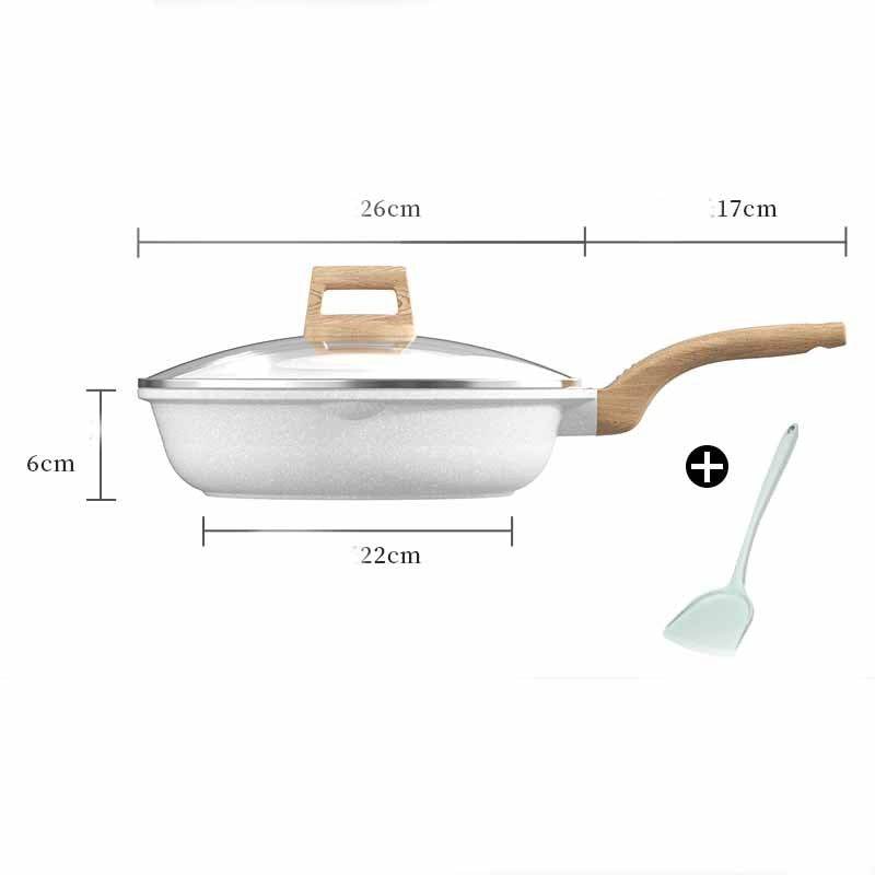 Household White Medical Stone Non-stick Pan - Mubimart
