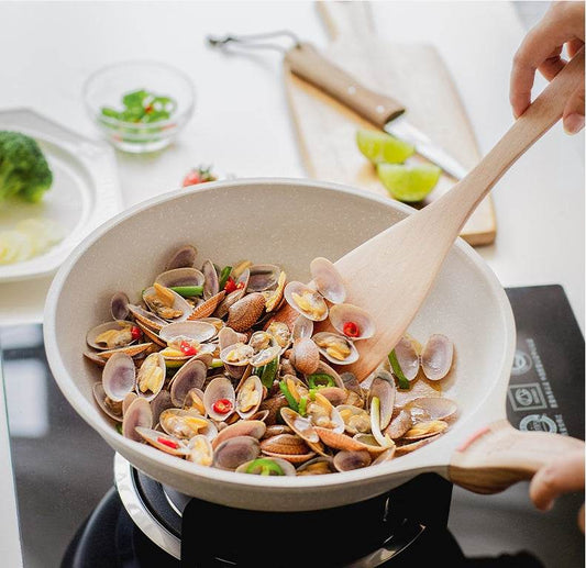 Household White Medical Stone Non-stick Pan - Mubimart