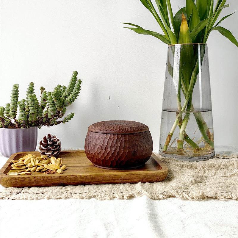 Household Wooden Bowl Internet Celebrity Eating Bowl Japanese Style Handmade Carving - Mubimart