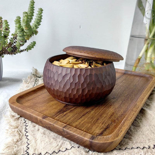 Household Wooden Bowl Internet Celebrity Eating Bowl Japanese Style Handmade Carving - Mubimart