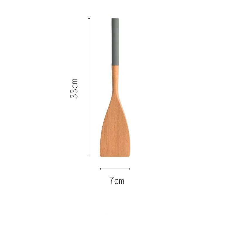 Household beech spatula wood spatula - Mubimart -  