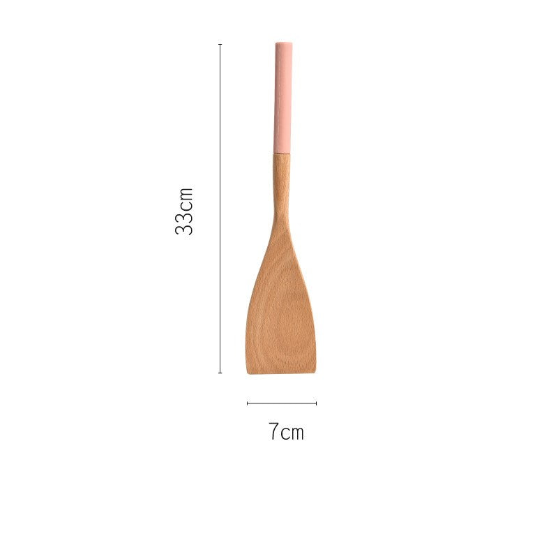 Household beech spatula wood spatula - Mubimart -  