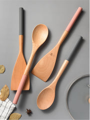 Household beech spatula wood spatula - Mubimart -  