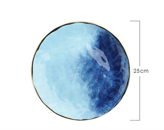 Household eating bowl ceramic soup bowl plate - Mubimart