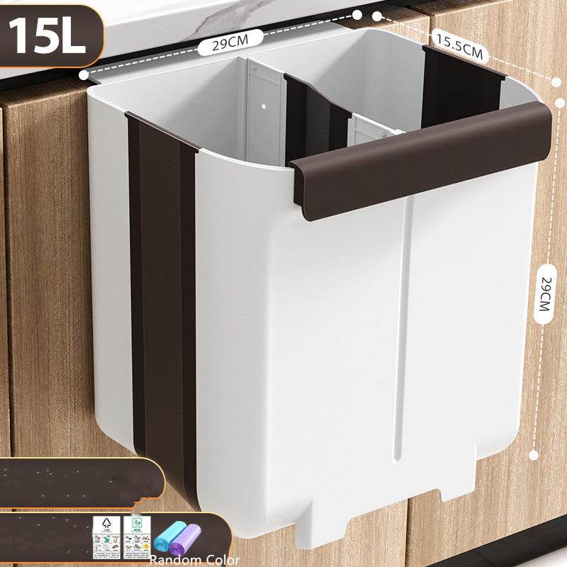 Household hanging folding trash can - Mubimart