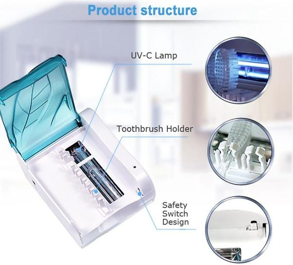 Household toothbrush box toothbrush holder UV sterilizer toothbrush box - Mubimart -  