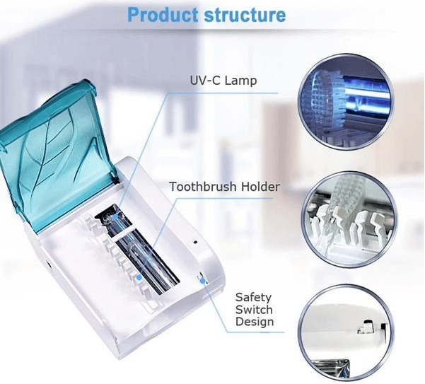 Household toothbrush box toothbrush holder UV sterilizer toothbrush box - Mubimart