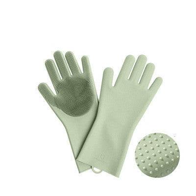 Housework Cleaning Gloves Kitchen Silicone Rubber Thickened Anti-lengthening Dishwashing Artifact - Mubimart