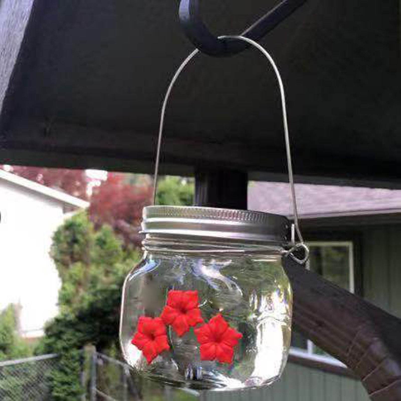 Hummingbird Feeder Plastic Flower Bird Feeder Bird Water Feeder Bottle Hanging Garden Outdoor Pet Supplies - Mubimart