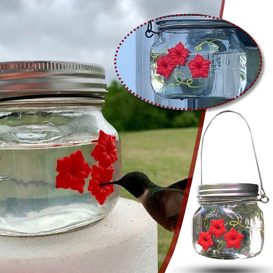 Hummingbird Feeder Plastic Flower Bird Feeder Bird Water Feeder Bottle Hanging Garden Outdoor Pet Supplies - Mubimart