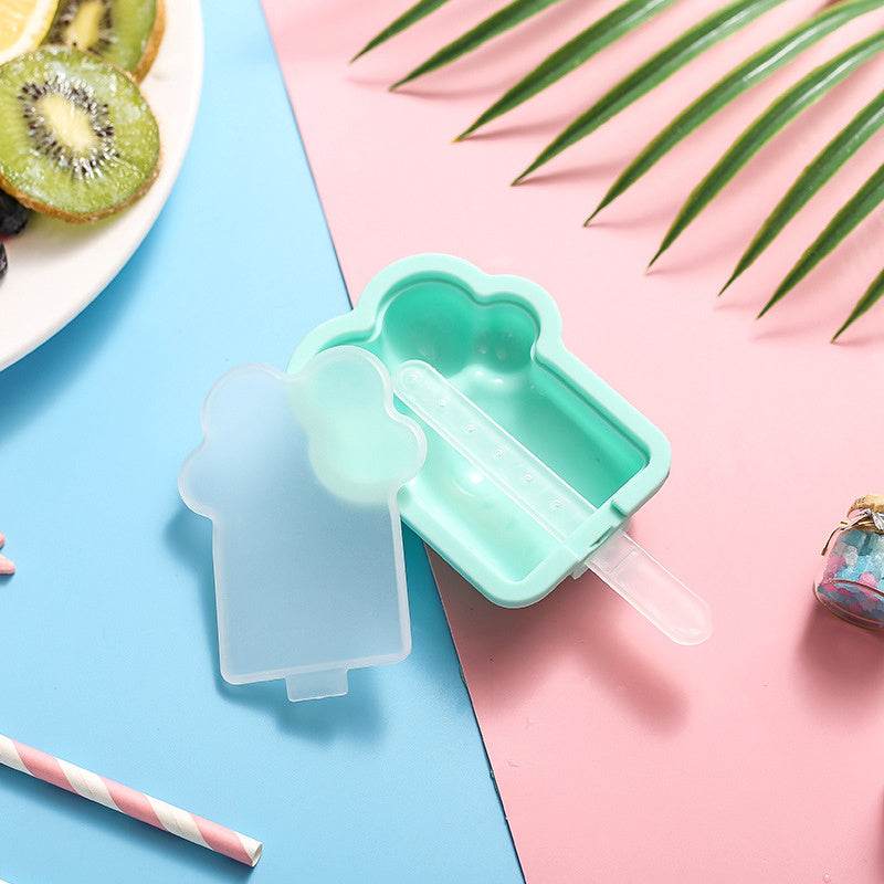 Ice Cream Mould Household Jelly Popsicle Popsicle Ice Cream Lattice Cute Cartoon Net Red Silica Gel Homemade Ice Cream Box - Mubimart