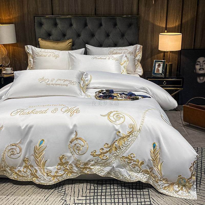 Ice Silk Quilt Sets Bed Sheets Bedding Four-piece Set - Mubimart