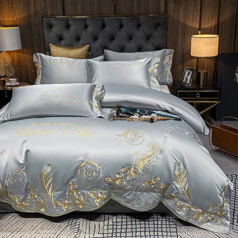 Ice Silk Quilt Sets Bed Sheets Bedding Four-piece Set - Mubimart