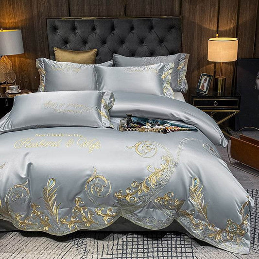 Ice Silk Quilt Sets Bed Sheets Bedding Four-piece Set - Mubimart