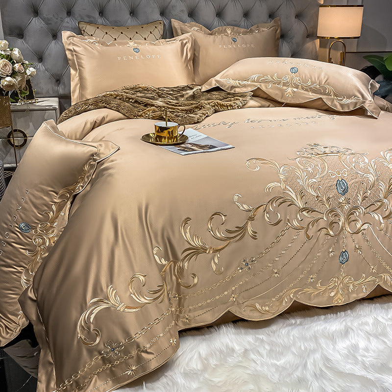 Ice Silk Quilt Sets Bed Sheets Bedding Four-piece Set - Mubimart -  