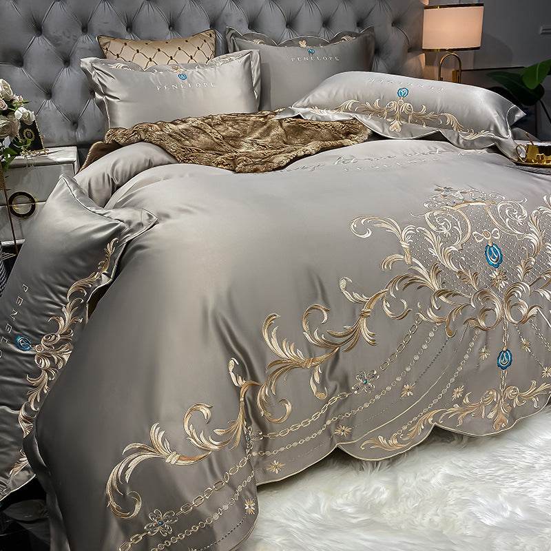 Ice Silk Quilt Sets Bed Sheets Bedding Four-piece Set - Mubimart