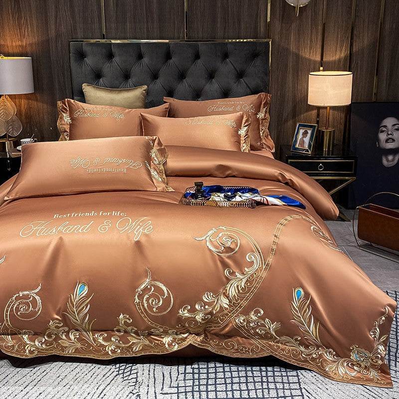 Ice Silk Quilt Sets Bed Sheets Bedding Four-piece Set - Mubimart