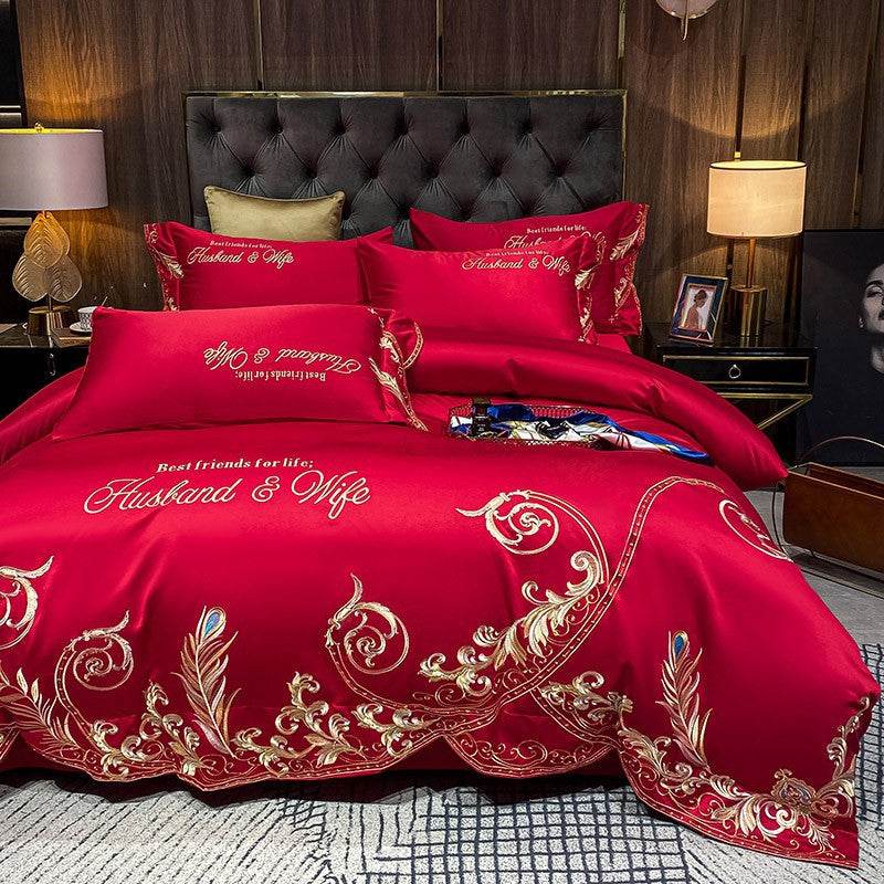 Ice Silk Quilt Sets Bed Sheets Bedding Four-piece Set - Mubimart
