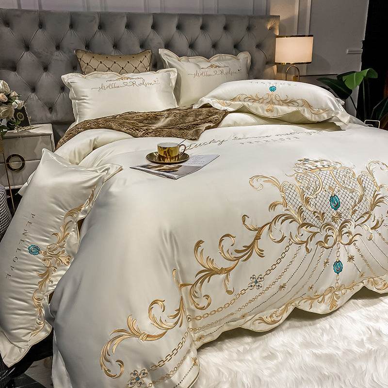 Ice Silk Quilt Sets Bed Sheets Bedding Four-piece Set - Mubimart
