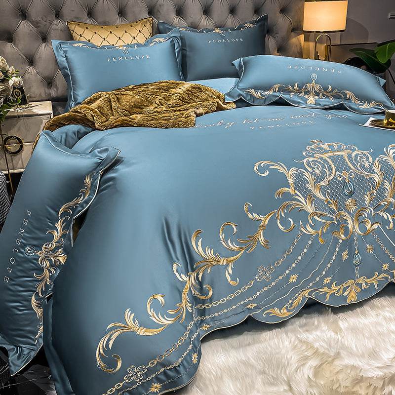 Ice Silk Quilt Sets Bed Sheets Bedding Four-piece Set - Mubimart