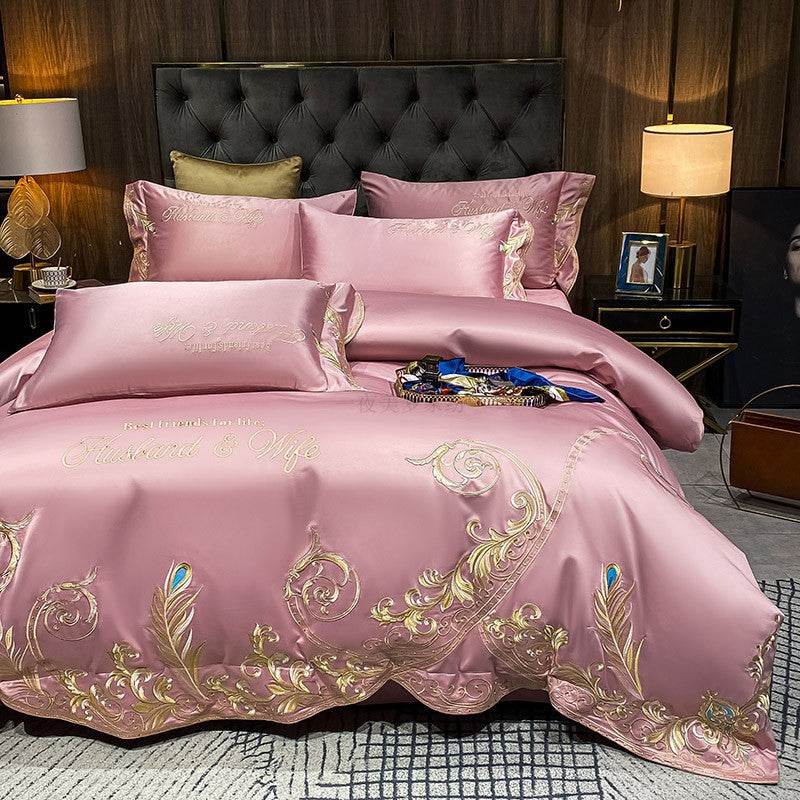 Ice Silk Quilt Sets Bed Sheets Bedding Four-piece Set - Mubimart