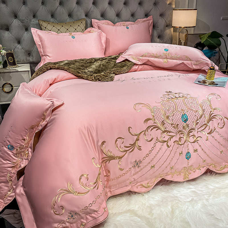 Ice Silk Quilt Sets Bed Sheets Bedding Four-piece Set - Mubimart -  