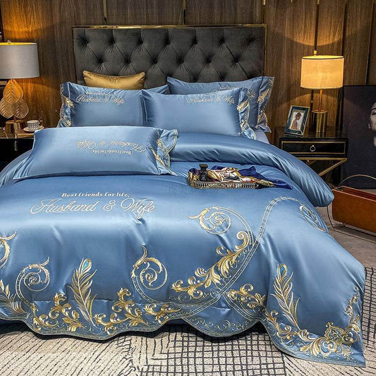 Ice Silk Quilt Sets Bed Sheets Bedding Four-piece Set - Mubimart